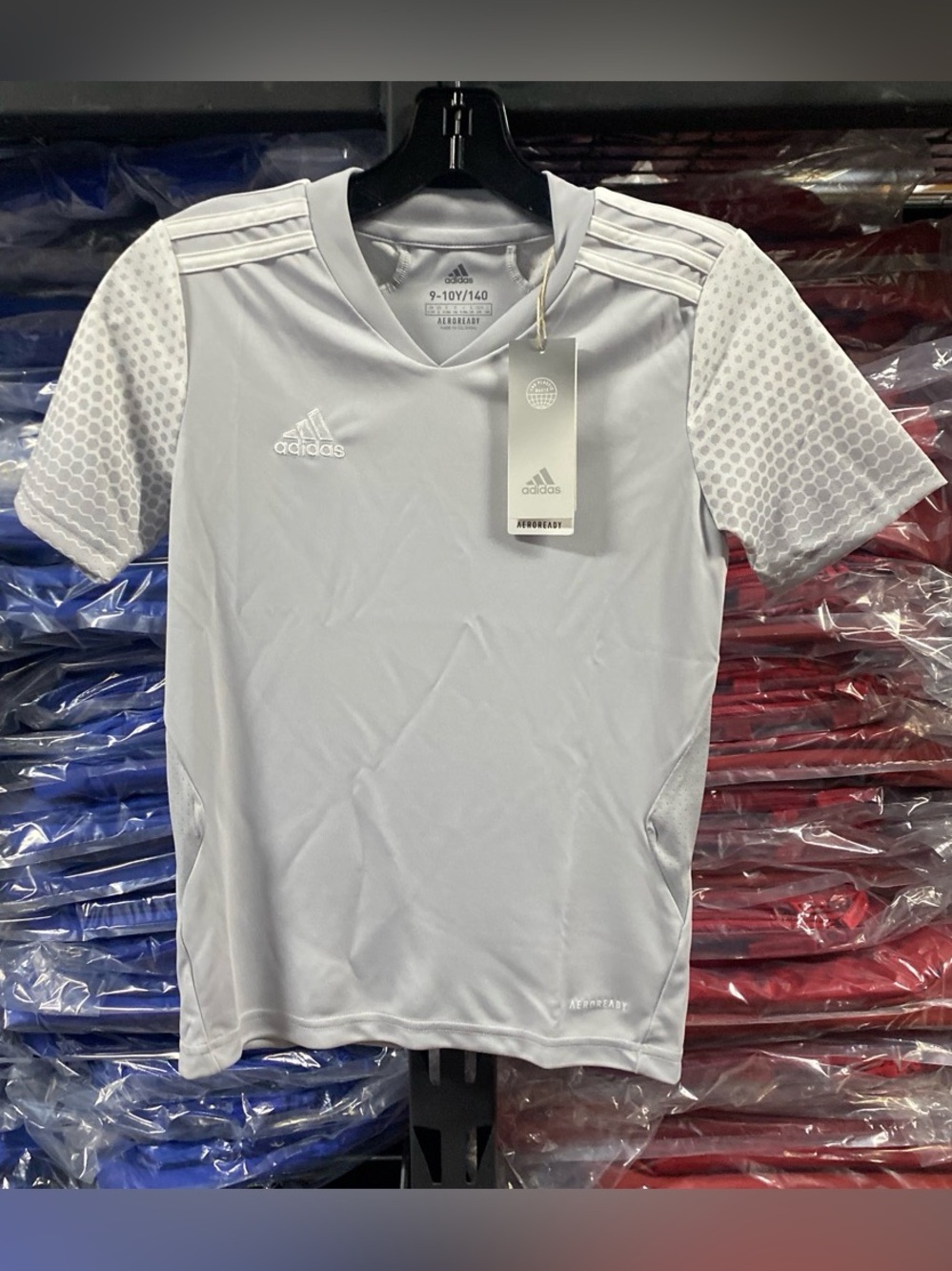 Adidas Regista 20 Soccer Jersey NWT Kids Small Light Grey/White Aeroready FT6567